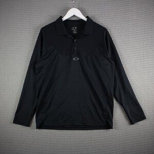 Oakley Brisk Long sleeve Polo Shirt Mens Large Black